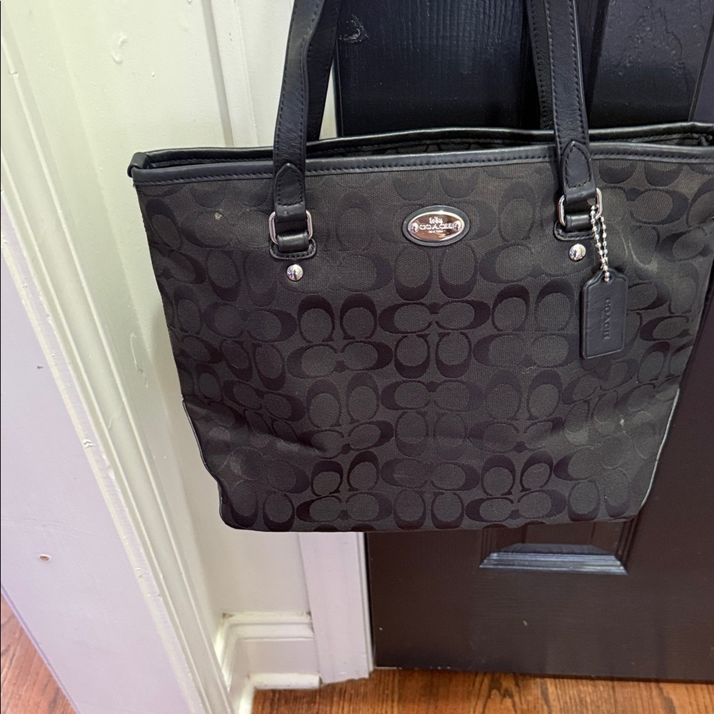 Coach Black Signature Tote Bag